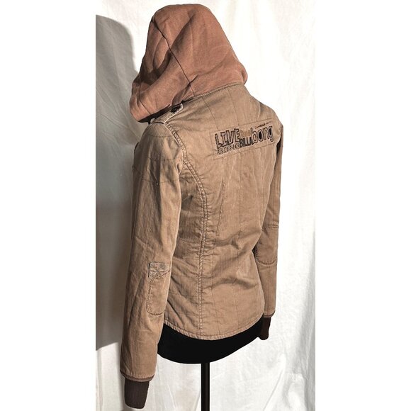Billabong Jacket, Brown, Zipper, Distressed, Hood, Size Small - Picture 8 of 15